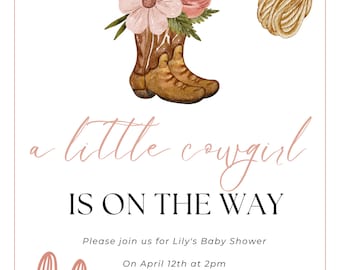 Cowboy/Cowgirl on the Way Baby Shower Invite