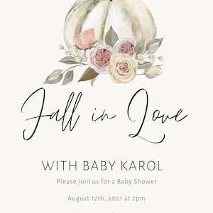 White Pumpkin Baby Shower Invite (Digital Download)