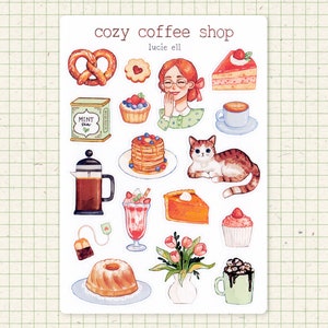 Sticker Sheet - Cozy Coffee Shop