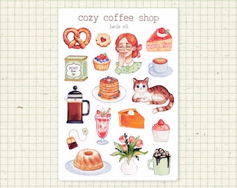 Sticker Sheet - Cozy Coffee Shop