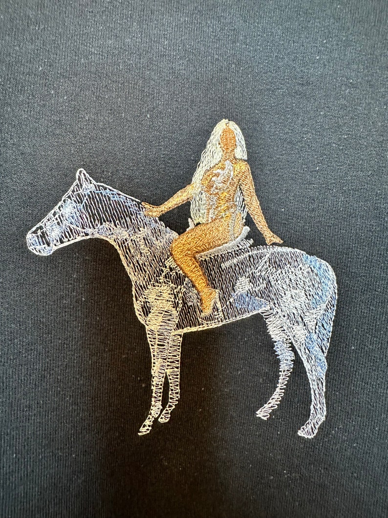 Beyoncé Renaissance Horse Embroidered Tee, Crewneck, or Hoodie - Black ...