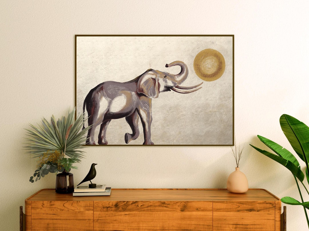 Elephant Wall Art for Home Wall Decor African Contemporary Art Animal ...