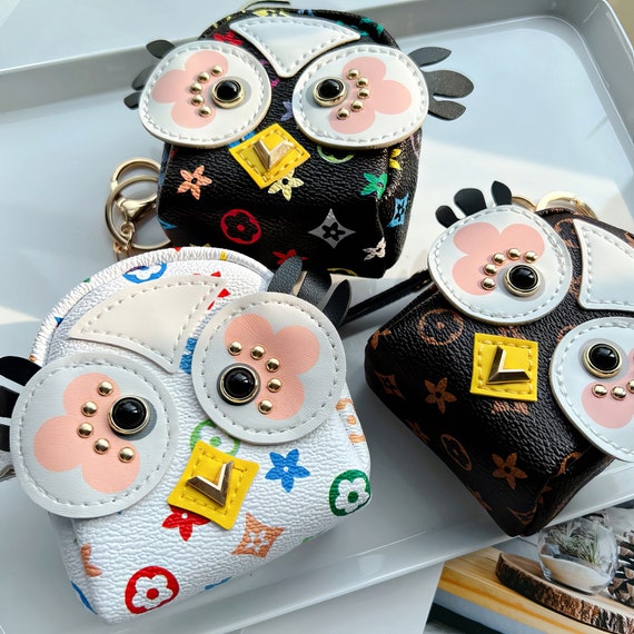 Adorable owl bag keychain, mini bag for lipstick, necklaces, keys