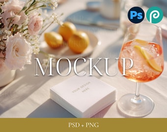 Servietten Mockup PSD - Hochzeit Cocktail Servietten Mockup - Personalisiertes Papierservietten Mockup - Elegantes Event Mockup für Etsy Verkäufer