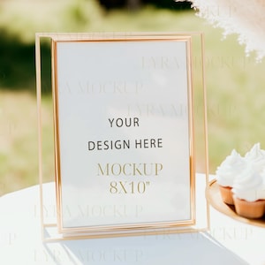 8x10 Cupcake Menü Schild Mockup, Party Mockup, PSD Rahmen Schild Mockup, Hochzeitsdessert Schild Mockup, 8x10 Kuchenmenü Mockup PSD