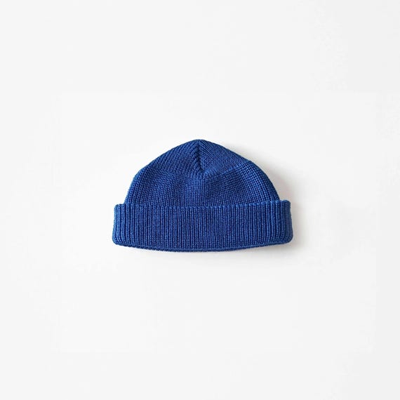 Black Watch Cap - 100% Merino Wool. Black Fisherman Beanie