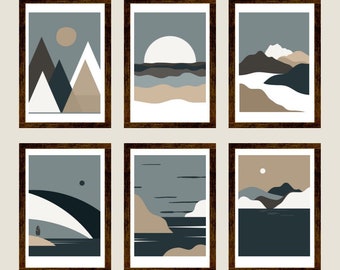 Wall Art Set of 6 - Download - Download Digital PNGs - Prints, Wall Art, DIGITAL DOWNLOAD