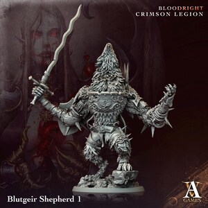 Blutgeir Shepherd |  Bloodright | Crimson Legion | Archvillain Games 3d Printed Miniature