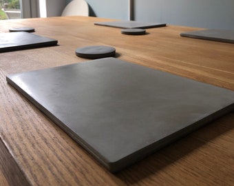 Square polished concrete placemats