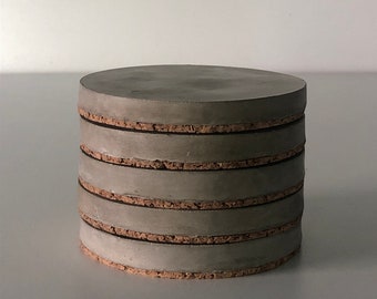 Ensemble de 5 sous-verres en béton poli