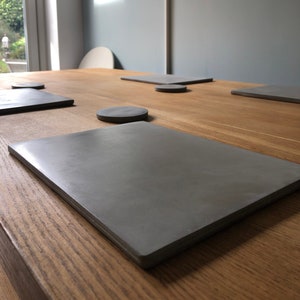 Polished concrete placemats