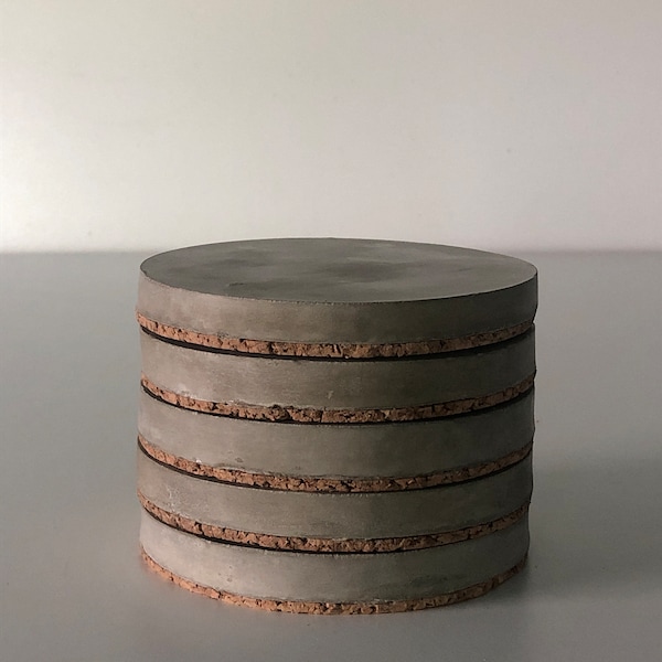 Ensemble de sous-verres en béton ciré