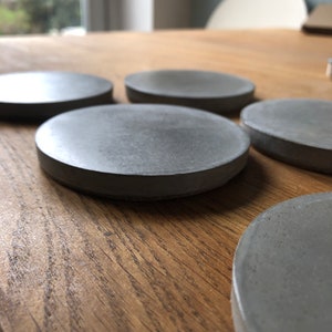 Set of polished concrete coasters Ash Grey