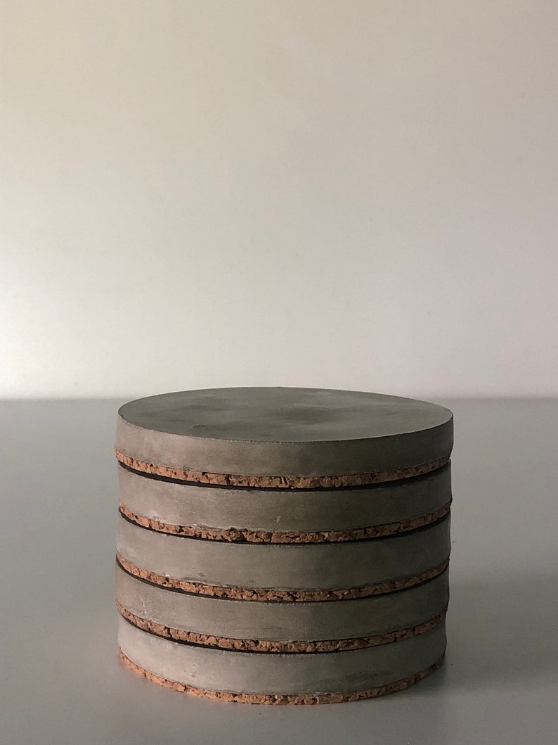 Set of polished concrete coasters image 1