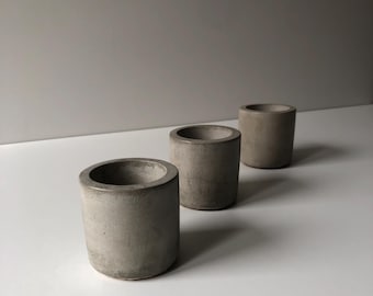 Polished concrete candle holders