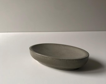 Polished concrete soap dish