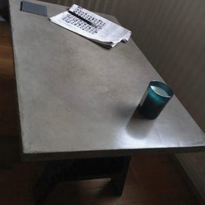 Polished concrete coffee table