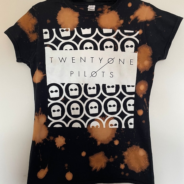 Custom One Off Twenty One Pilots Tie Dye T-shirt. Size Ladies Medium. Reverse Tie Die / Bleached