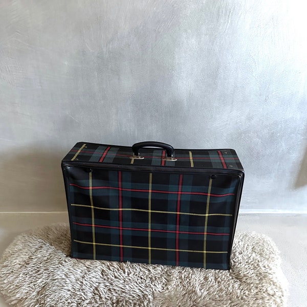 Vintage Koffer, Koffer kariert, Retro Case, Weekender