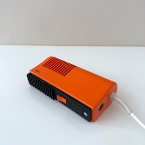 AEG hair dryer, vintage hair dryer, travel hair dryer orange, 70s