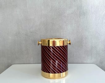 Refrigeratore per bottiglie vintage di Erhard Germany – decorazioni dorate e design a righe, refrigeratore per vino, refrigeratore per champagne, accessorio da bar in stile metà secolo