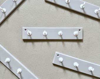 Vintage coat hooks, grey hook rail, bathroom rails, key rack, PVC coat rack, towel holder, 70s DDR