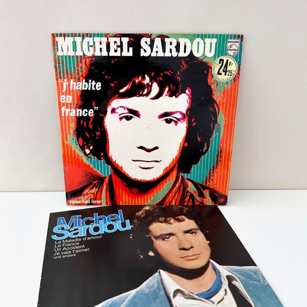 2 Vintage Schallplatten Michel Sardou, Vinyl LP, Chanson Frankreich