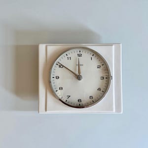 Mid Century Kitchen Clock, Vintage Wall Clock, Ceramic Clock by Kienzle, West German Ceramics