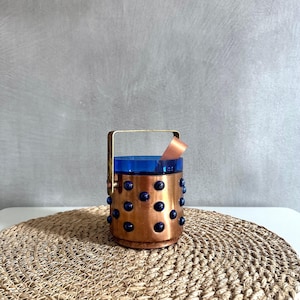 Vintage copper and glass ice cooler, 1960s, bar accessories