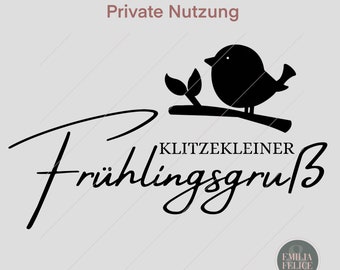 Datei „Frühlingsgruß“ zur Priv. Nutzung Plotter Laser Download Plotten svg, png, dxf, pdf