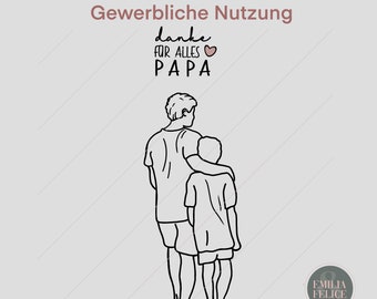 Datei „Danke Papa“, Plotterdatei Laserdatei Datei Deko Download Plotten Freundschaft *gewerbliche Nutzung* svg, png, dxf, pdf