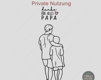 Datei „Danke Papa“ zur Priv. Nutzung Plotter Laser Download Plotten svg, png, dxf, pdf