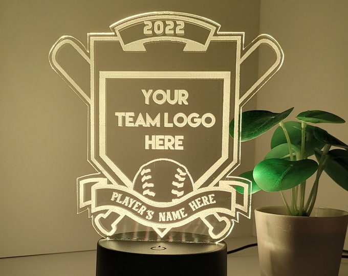 Featured listing image: Custom LED Acrylic Trophy | Unique Corporate Award | LED Custom Trophy | 6"x5" LED Plaque