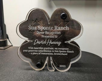 Unique Plaque on Wood Base | Customized Acrylic Panel with Handcrafted and Engraved Backing