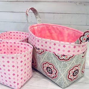 3-Piece Cotton Organizer Basket Set: Craft, Yarn & Diaper Storage