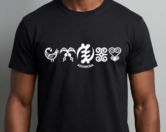 Camiseta con símbolos adinkra: historia africana, diseño ghanés
