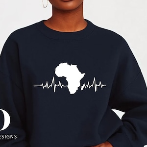 Karte von Afrika Herzschlag Tshirt, Hoodie, Sweatshirt