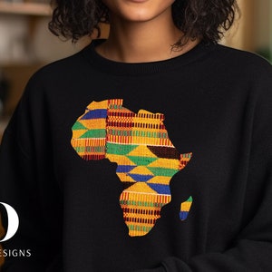 Sudadera y camiseta con el mapa de África de Kente
