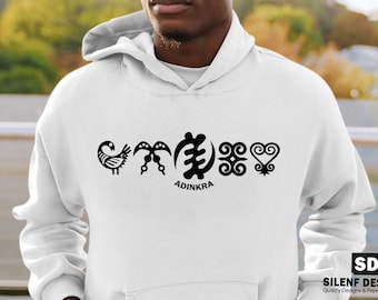 Sudadera con capucha con el símbolo Adinkra: diseño de herencia ghanesa (UNISEX)