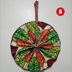 Ankara Fabric Folding Fan: African Print Handheld Fan with Leather Handle