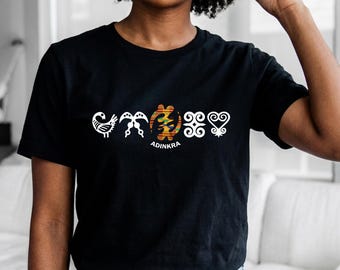 Camiseta Adinkra, edición Kente, prenda con símbolos africanos, camiseta Kente