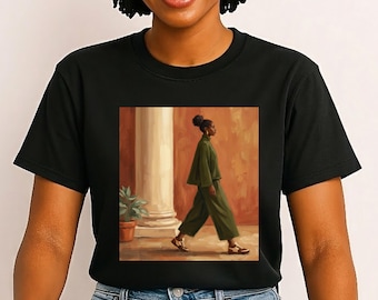 Melanin Queen Graphic T-Shirt, Afro Woman Tee, Black History Month Apparel