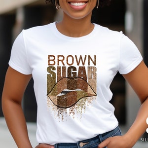 Brown Sugar Lips Graphic T-Shirt: Melanin Pride Cotton Tee
