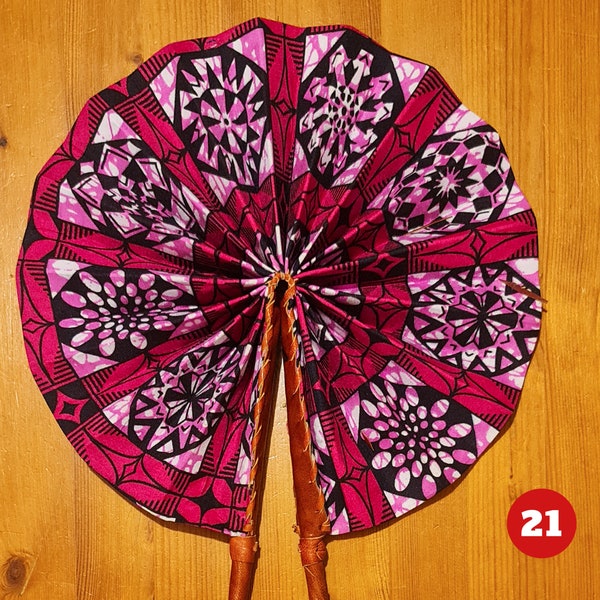 Ankara Fan, Summer Fan, African Print Fan, Leather Folding Fan, Ghanaian Fan