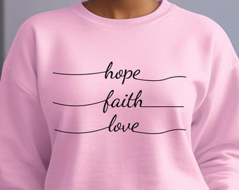Hoffnung Glaube Liebe Sweatshirt, Christian Inspirational Tee