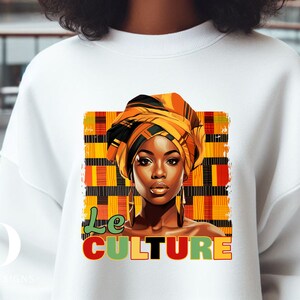 African Culture Sweatshirt: Woman with Headwrap Graphic Tee