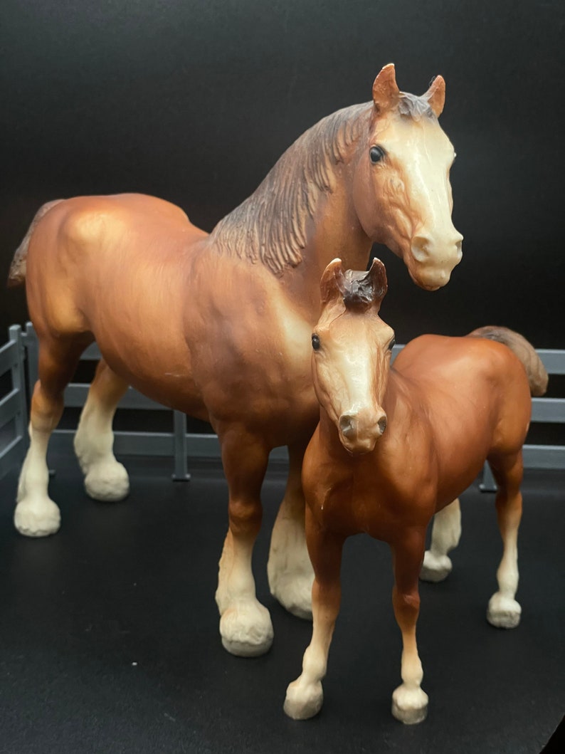 Vintage Traditional Breyer Horses Clydesdale Mare and Foal Set Etsy