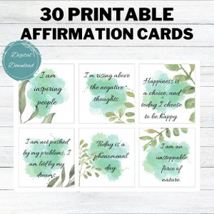 Cartões de afirmação, baralho de cartas de pensamentos positivos, imprimíveis de quadro de visão, cartões para autoaperfeiçoamento, imprimíveis de motivação diária, DIGITAL