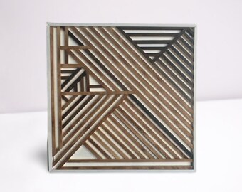 Geometric Wood Wall Art Modern Wood Art Minimal single - Etsy