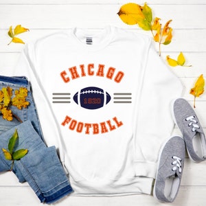 Chicago Bears Sweatshirt, Football Sweatshirt, Cute Women&#39;s Football Sweatshirt, Chicago Crewneck Sweatshirt